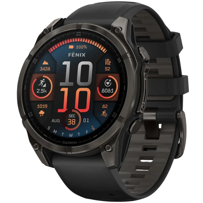 Reloj GPS Garmin Fēnix 8 47mm AMOLED Sapphire 010-02904-20 Carbon Gray/DLC Titanium Black - Pebble Gray